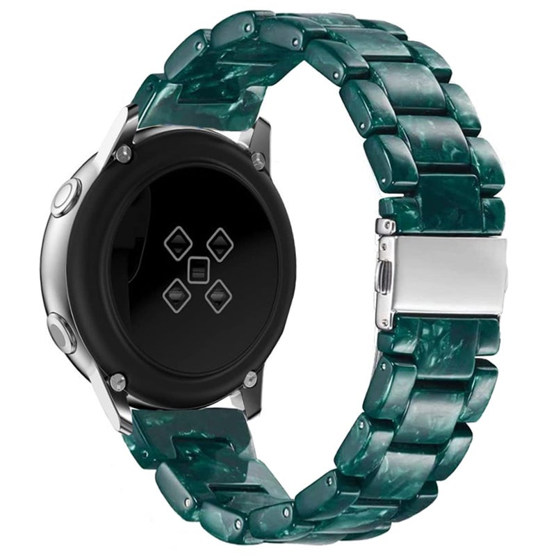 DEALELE Bands Compatible with Samsung Galaxy Watch 7 / FE / 6/6 Classic / 5/5 Pro / 4/4 Classic / 3 41mm / Huawei GT3 42mm, 20mm Colorful Resin Replacement Strap for Women Men (Dark Green) - Image 2